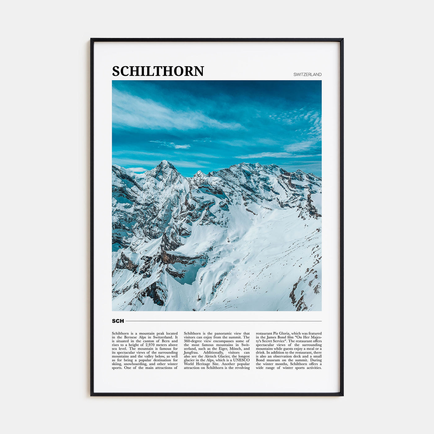 Schilthorn Travel Color Poster