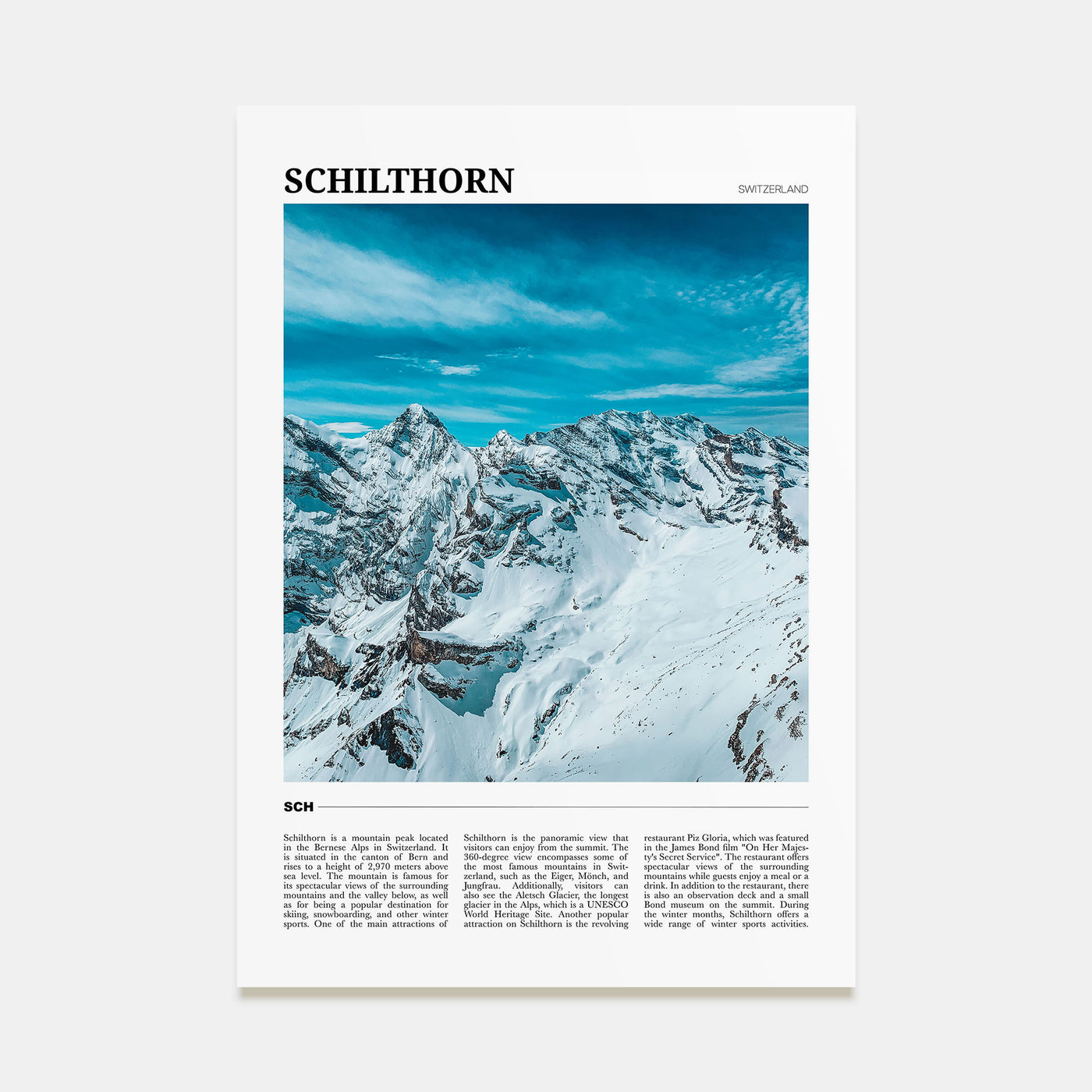 Schilthorn Travel Color Poster