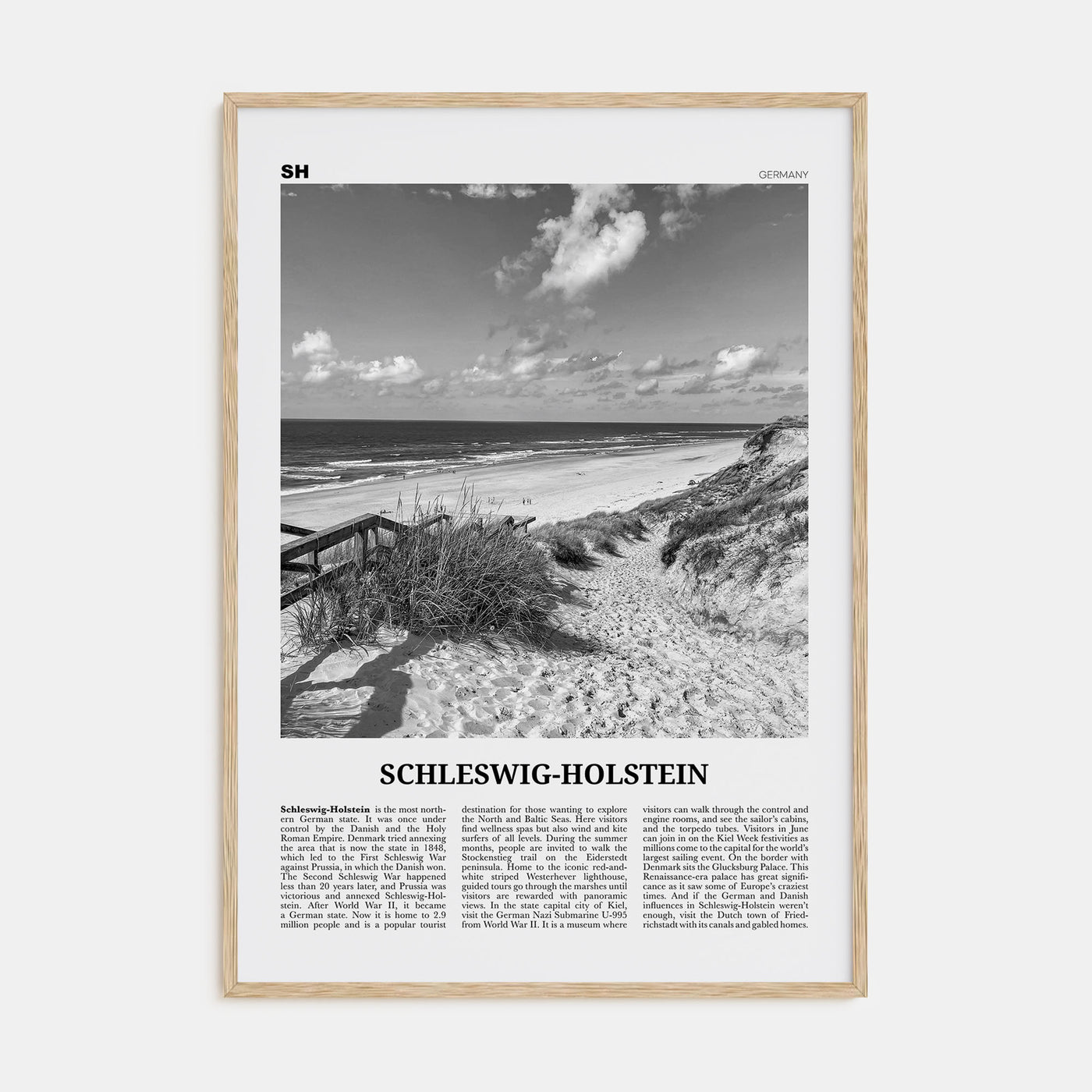 Schleswig-Holstein Travel B&W Poster