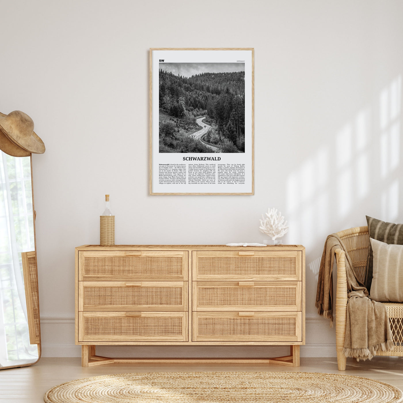 Schwarzwald Travel B&W Poster