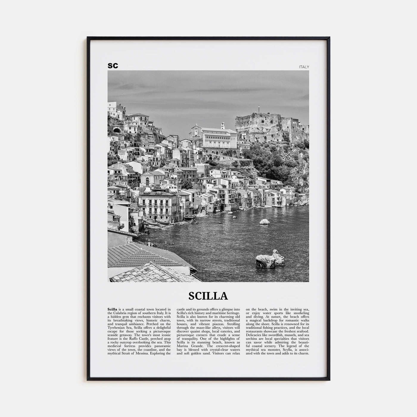 Scilla Travel B&W Poster