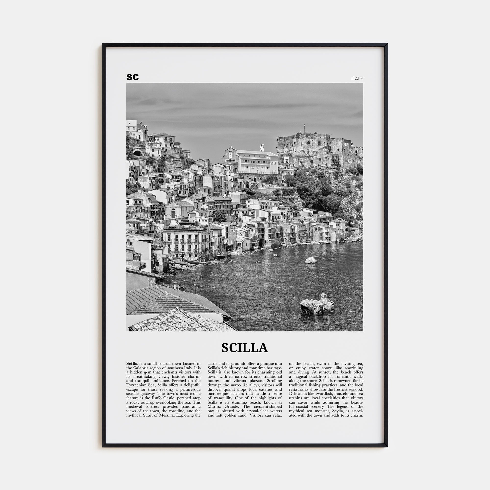 Scilla Travel B&W Poster