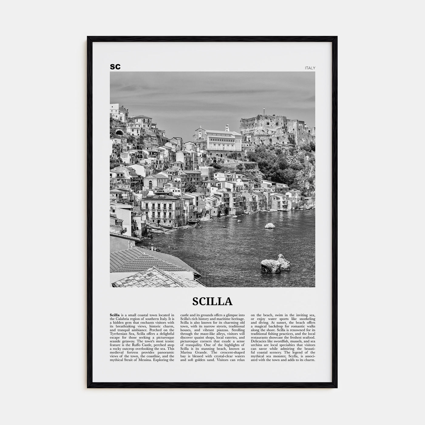 Scilla Travel B&W Poster