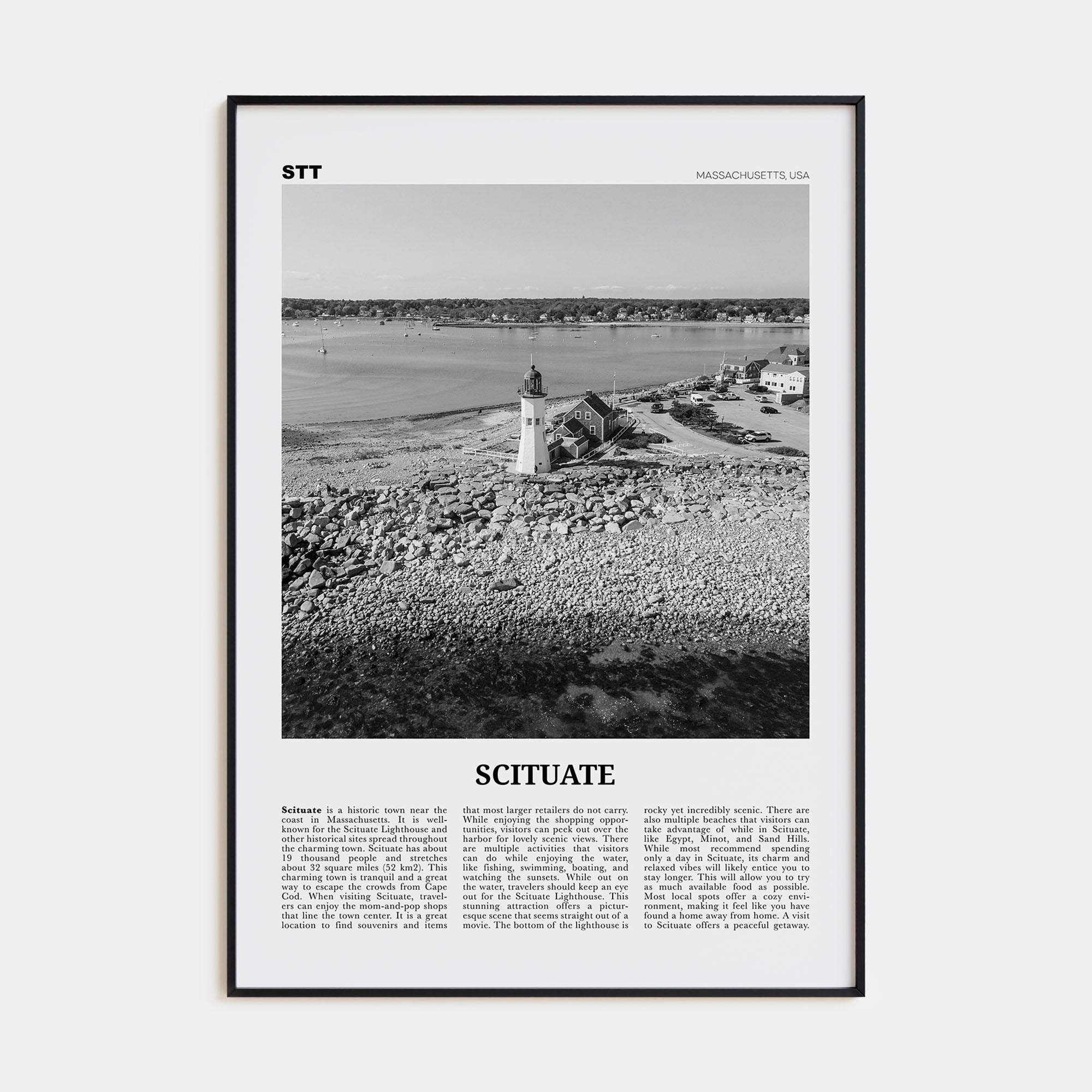 Scituate Travel B&W Poster