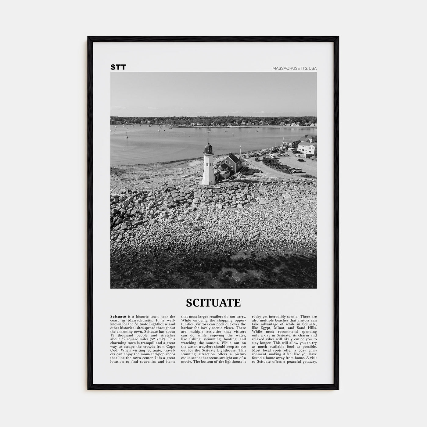 Scituate Travel B&W Poster