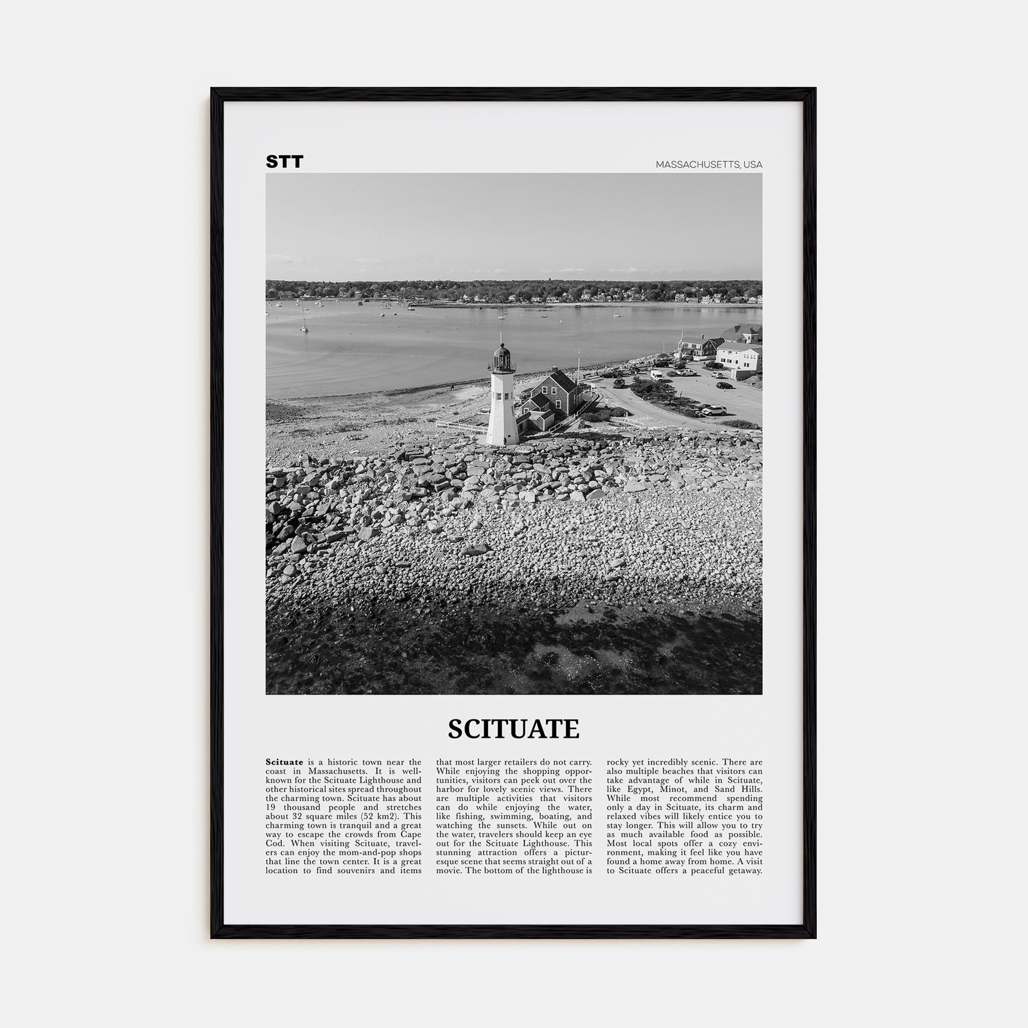 Scituate Travel B&W Poster
