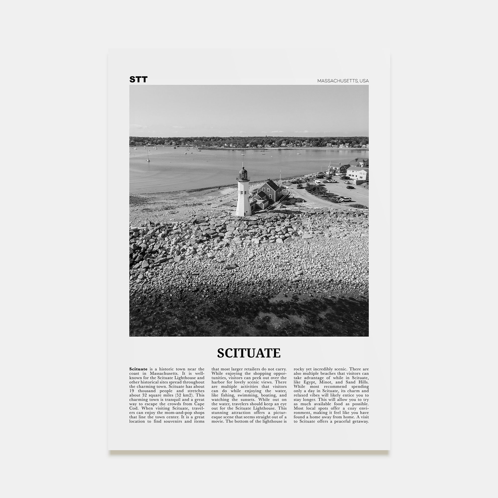 Scituate Travel B&W Poster
