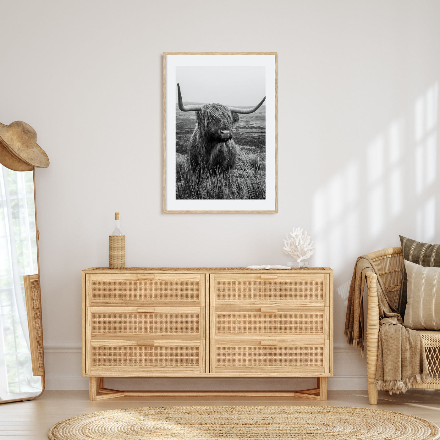 Scottish Highlander Photo B&W No 1 Poster