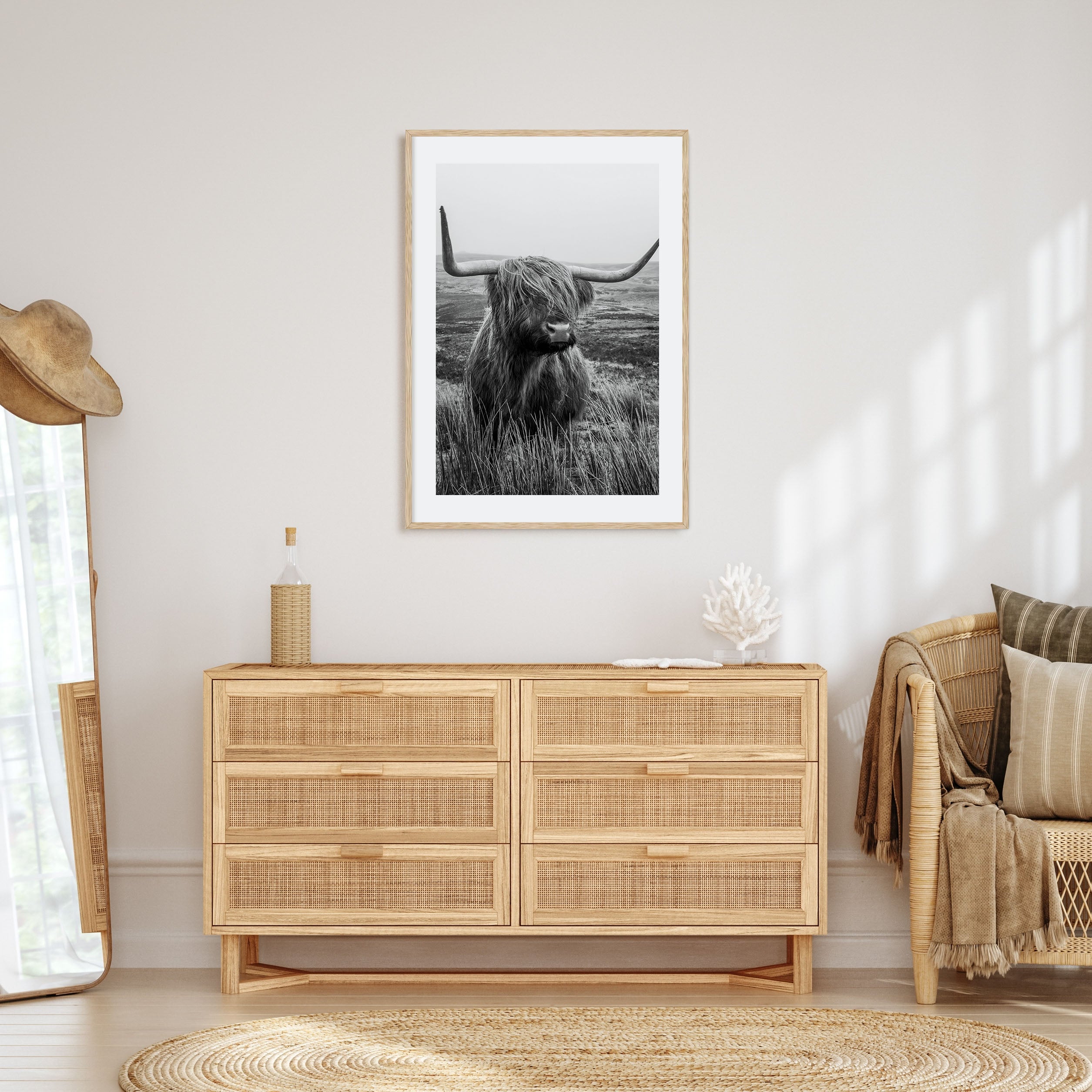 Scottish Highlander Photo B&W No 1 Poster