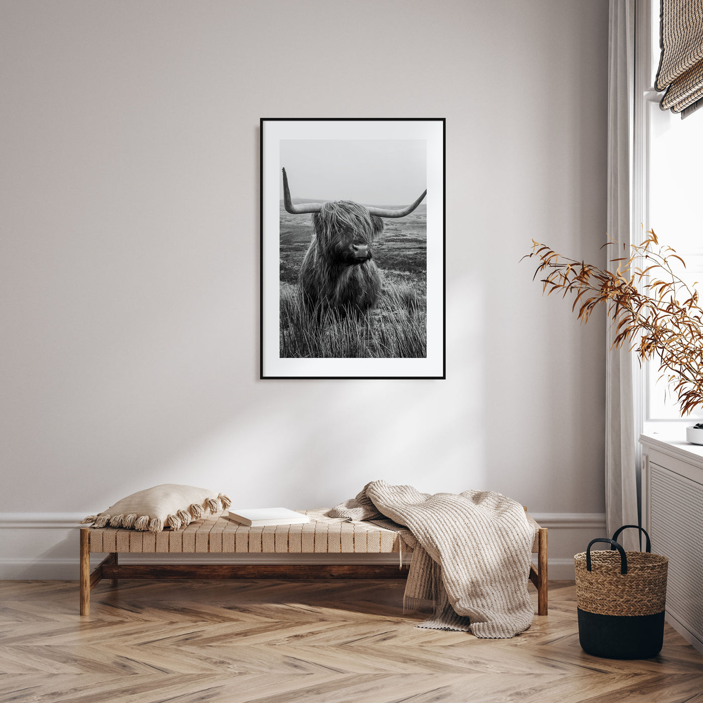 Scottish Highlander Photo B&W No 1 Poster