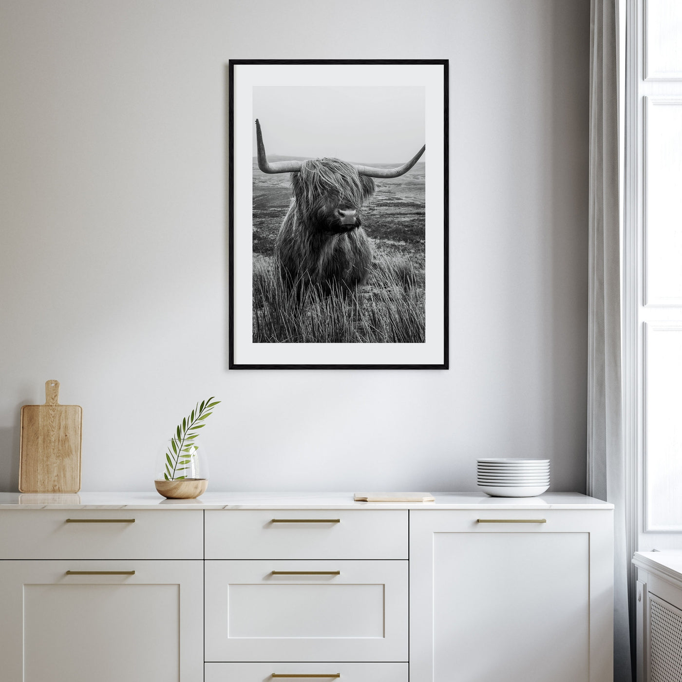 Scottish Highlander Photo B&W No 1 Poster
