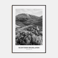 Scottish Highlands Portrait B&W Poster