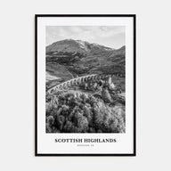 Scottish Highlands Portrait B&W Poster