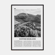Scottish Highlands Travel B&W Poster