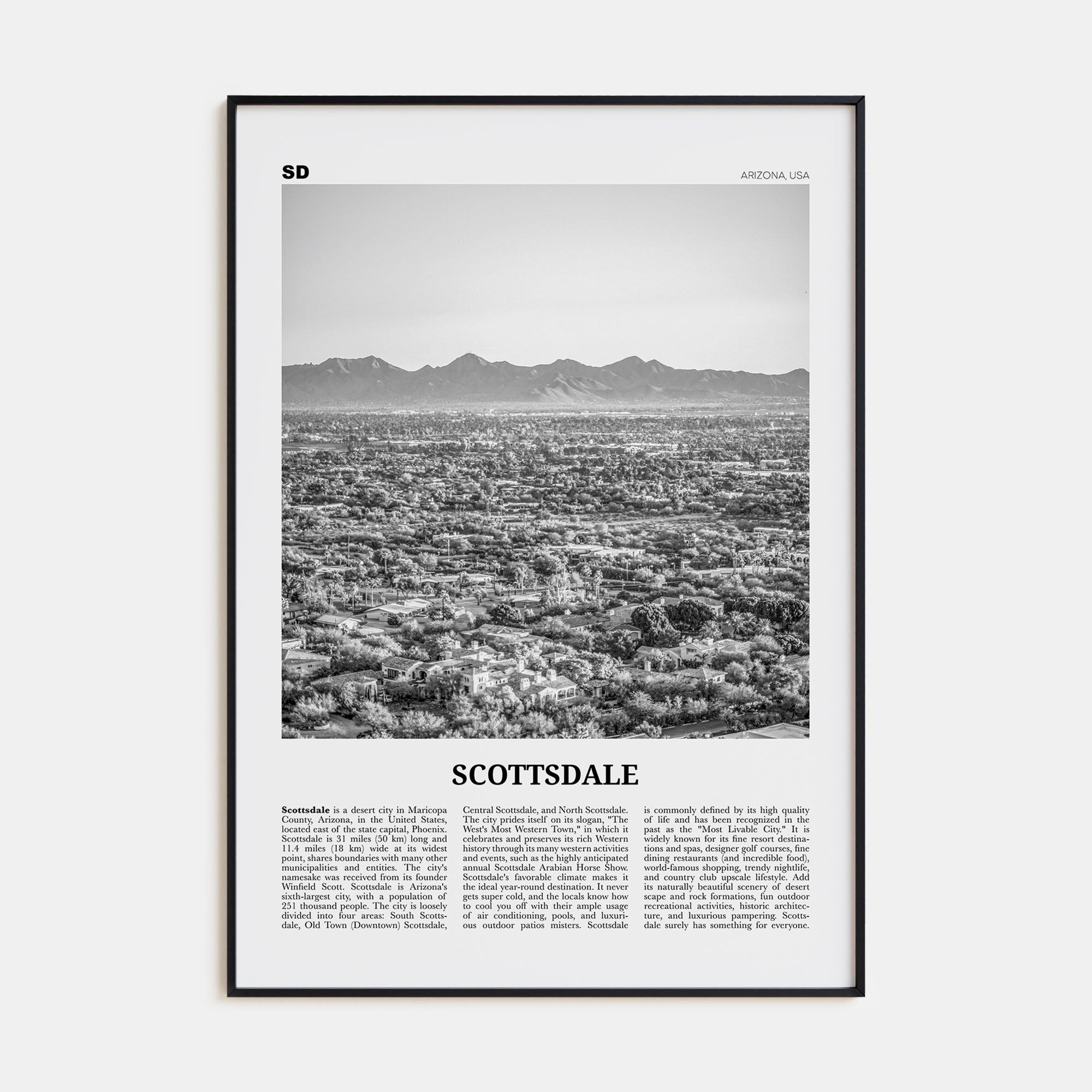 Scottsdale Travel B&W No 2 Poster