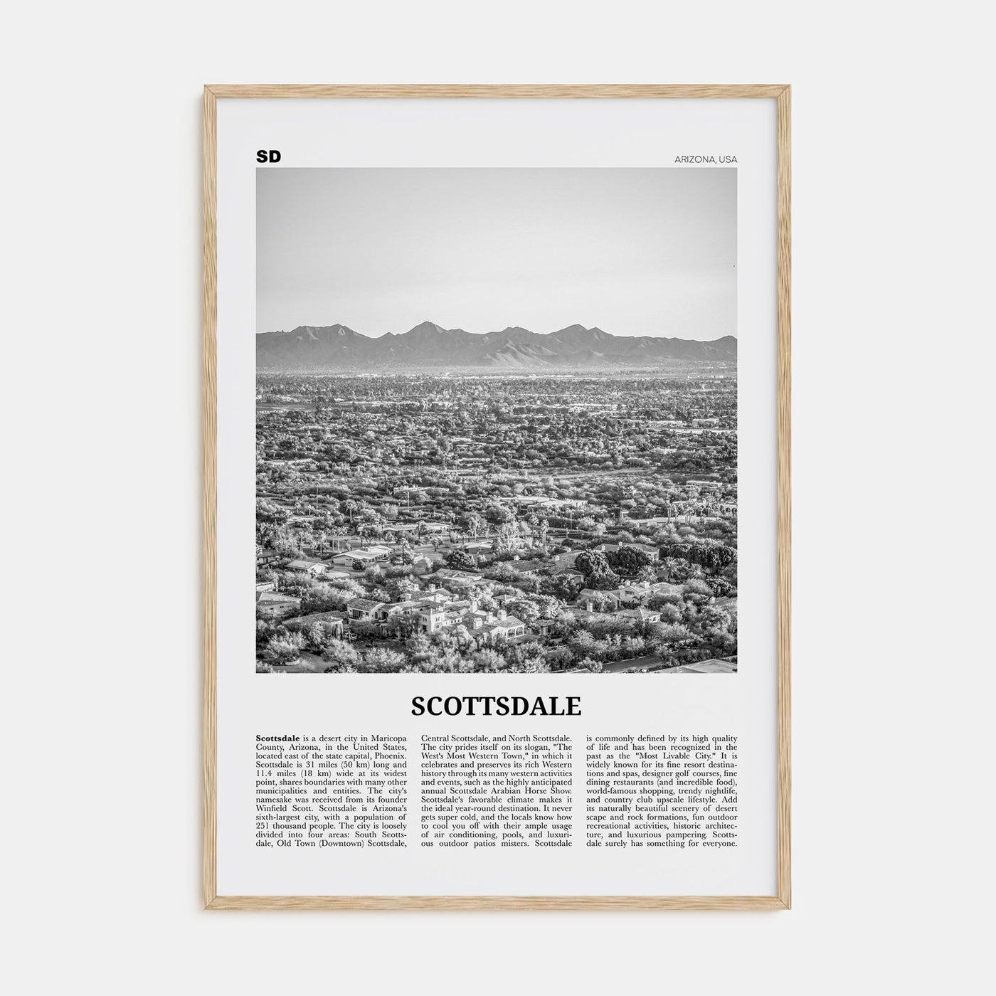 Scottsdale Travel B&W No 2 Poster