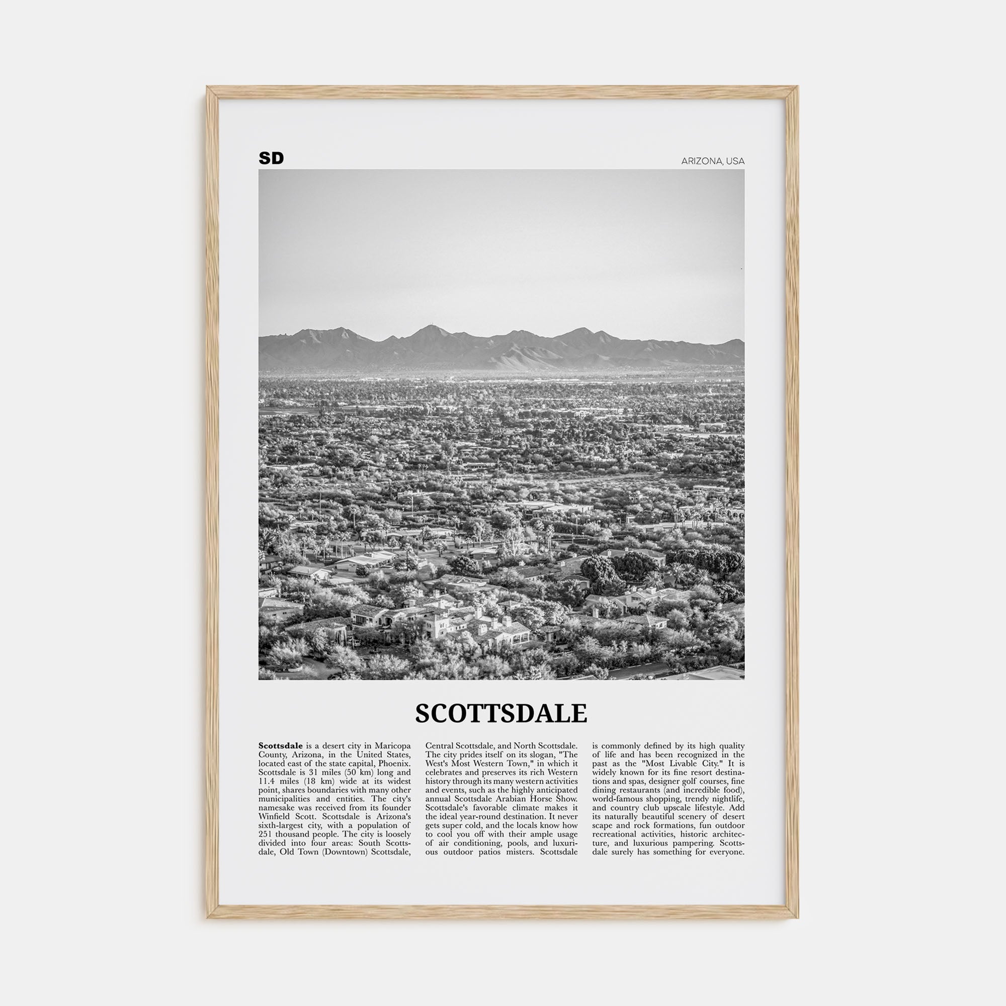 Scottsdale Travel B&W No 2 Poster