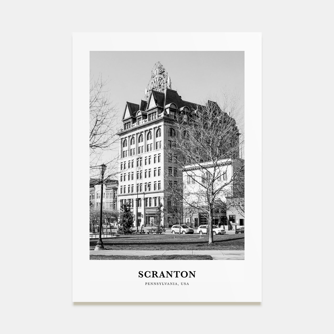 Scranton Portrait B&W No 1 Poster