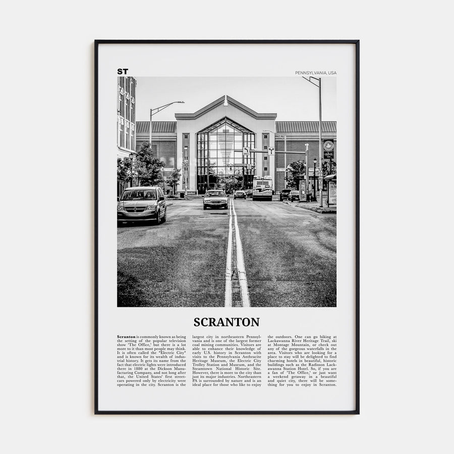 Scranton Travel B&W No 2 Poster