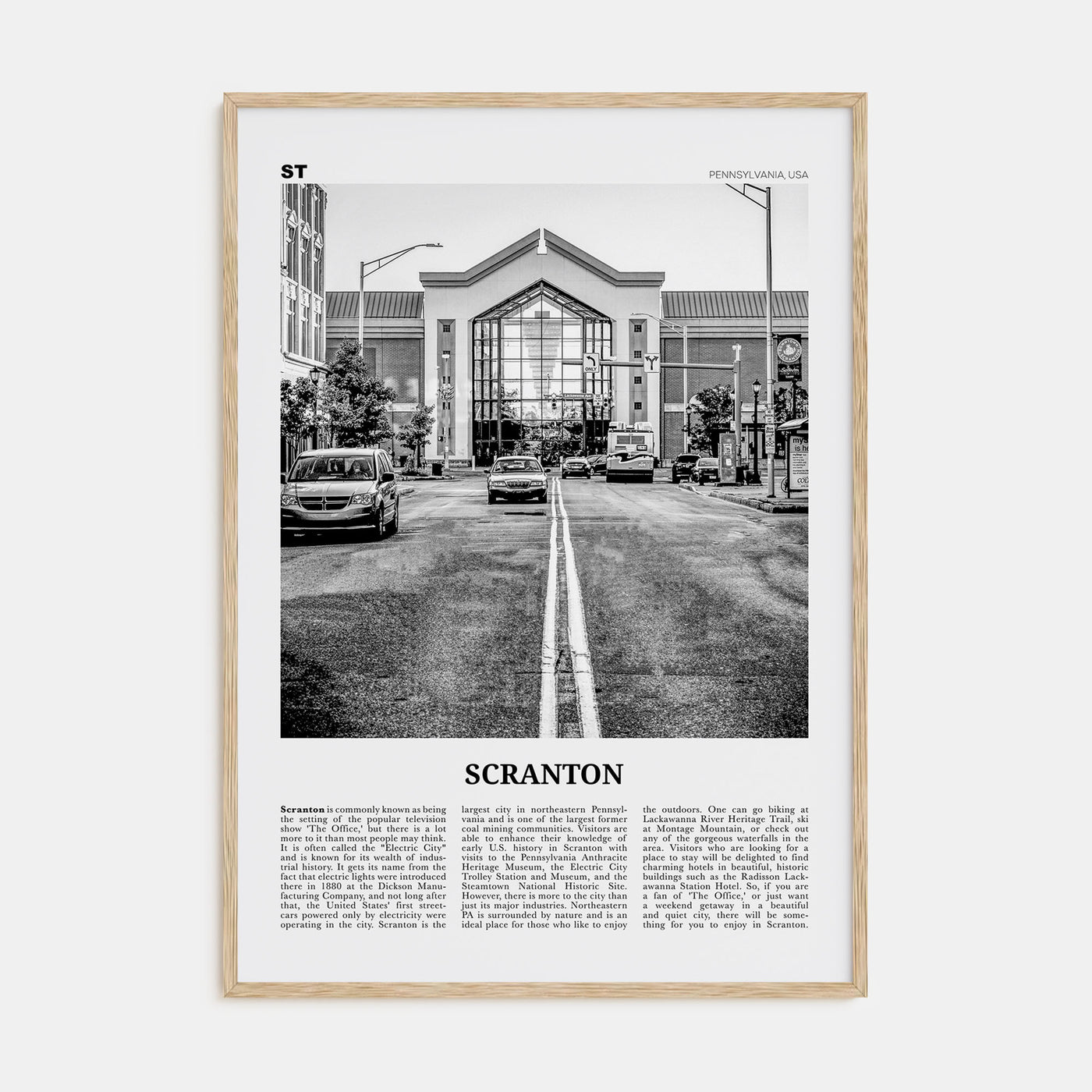 Scranton Travel B&W No 2 Poster