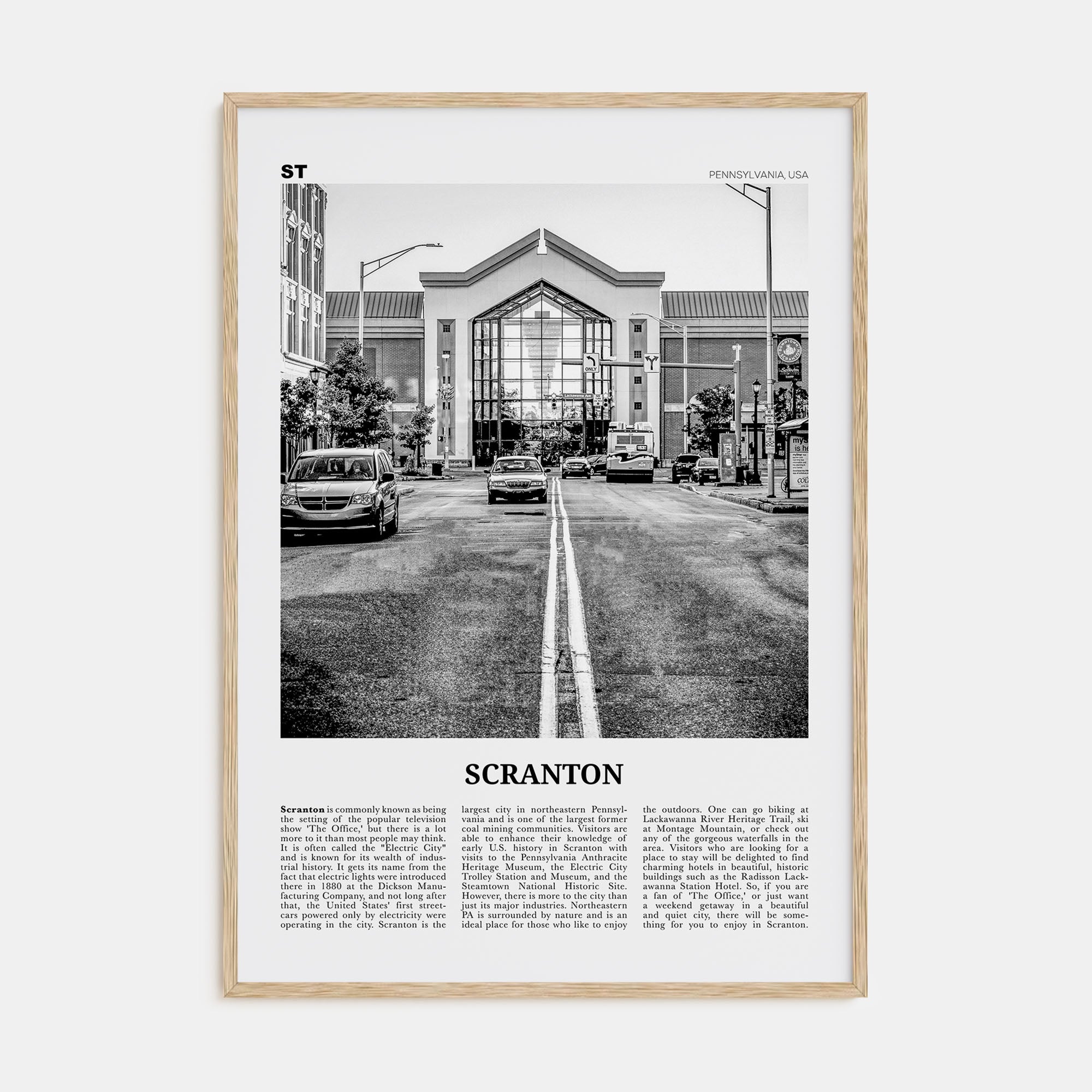 Scranton Travel B&W No 2 Poster