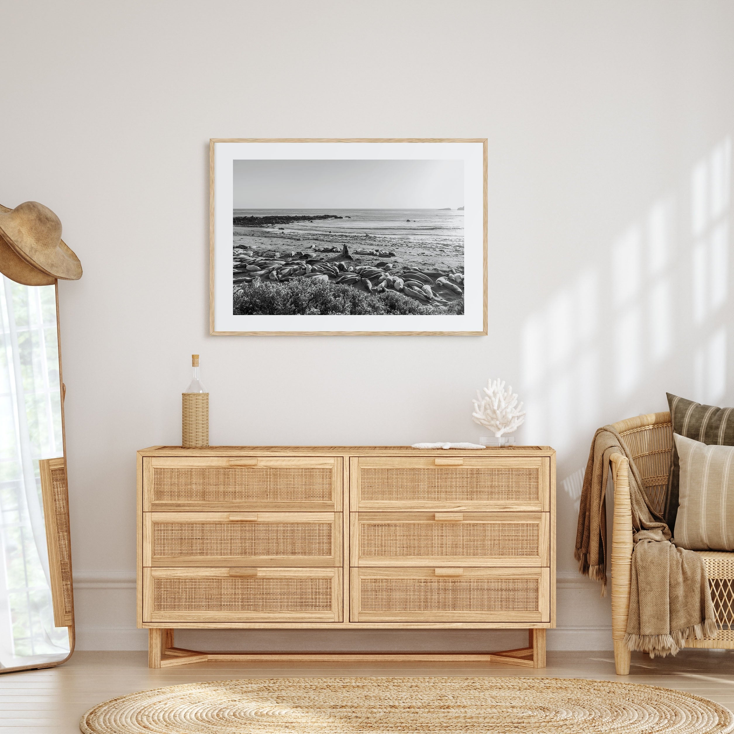Seal Beach Landscape B&W Poster