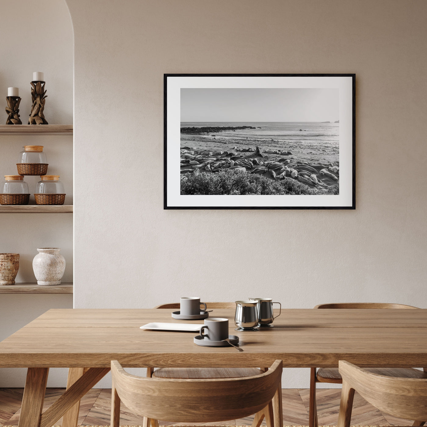 Seal Beach Landscape B&W Poster