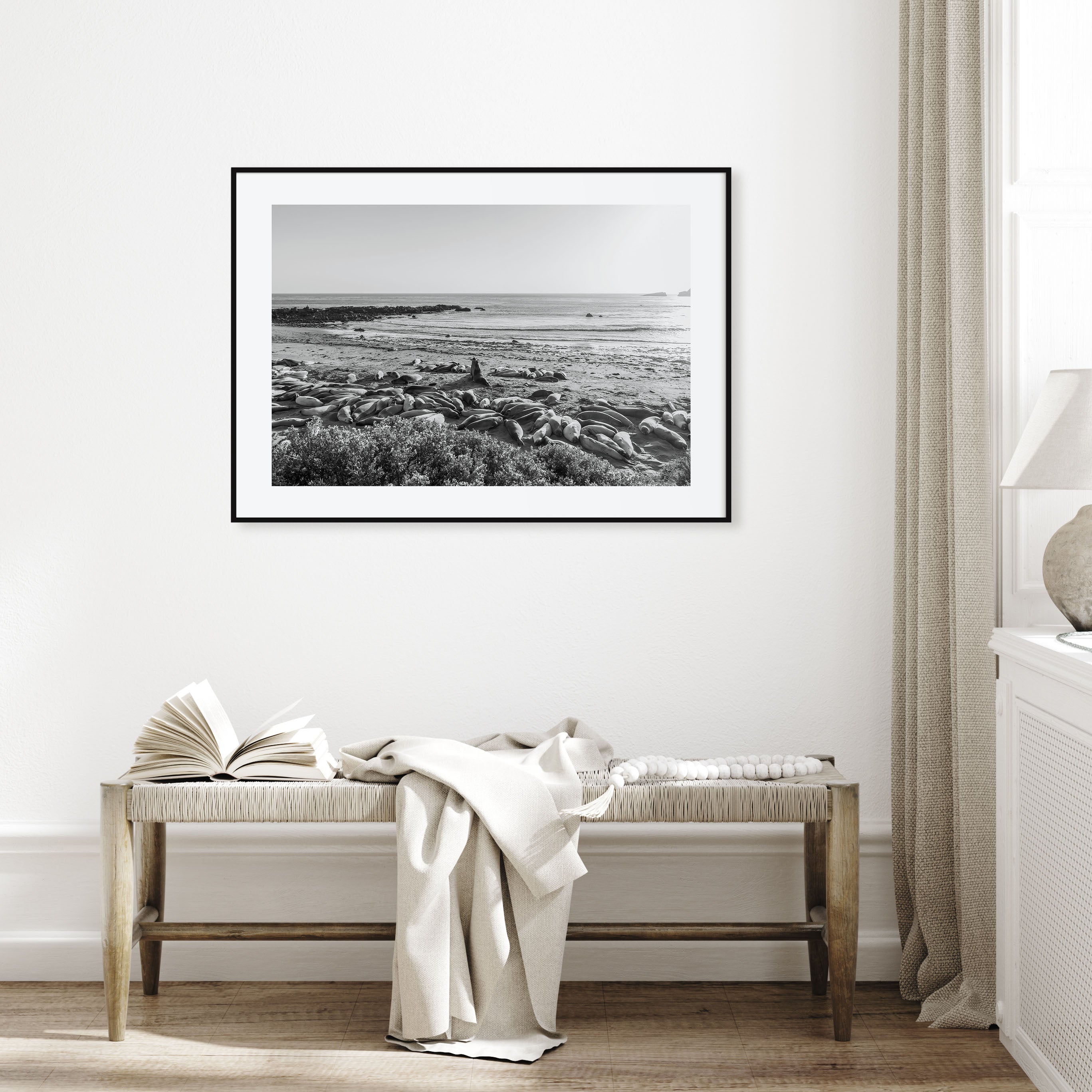 Seal Beach Landscape B&W Poster