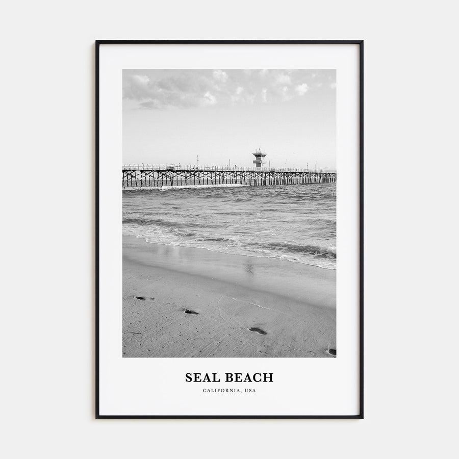 Seal Beach Portrait B&W No 1 Poster