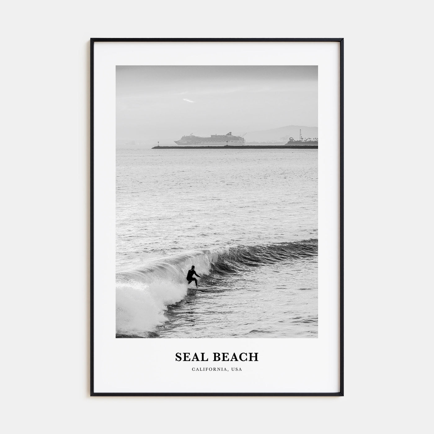 Seal Beach Portrait B&W No 2 Poster