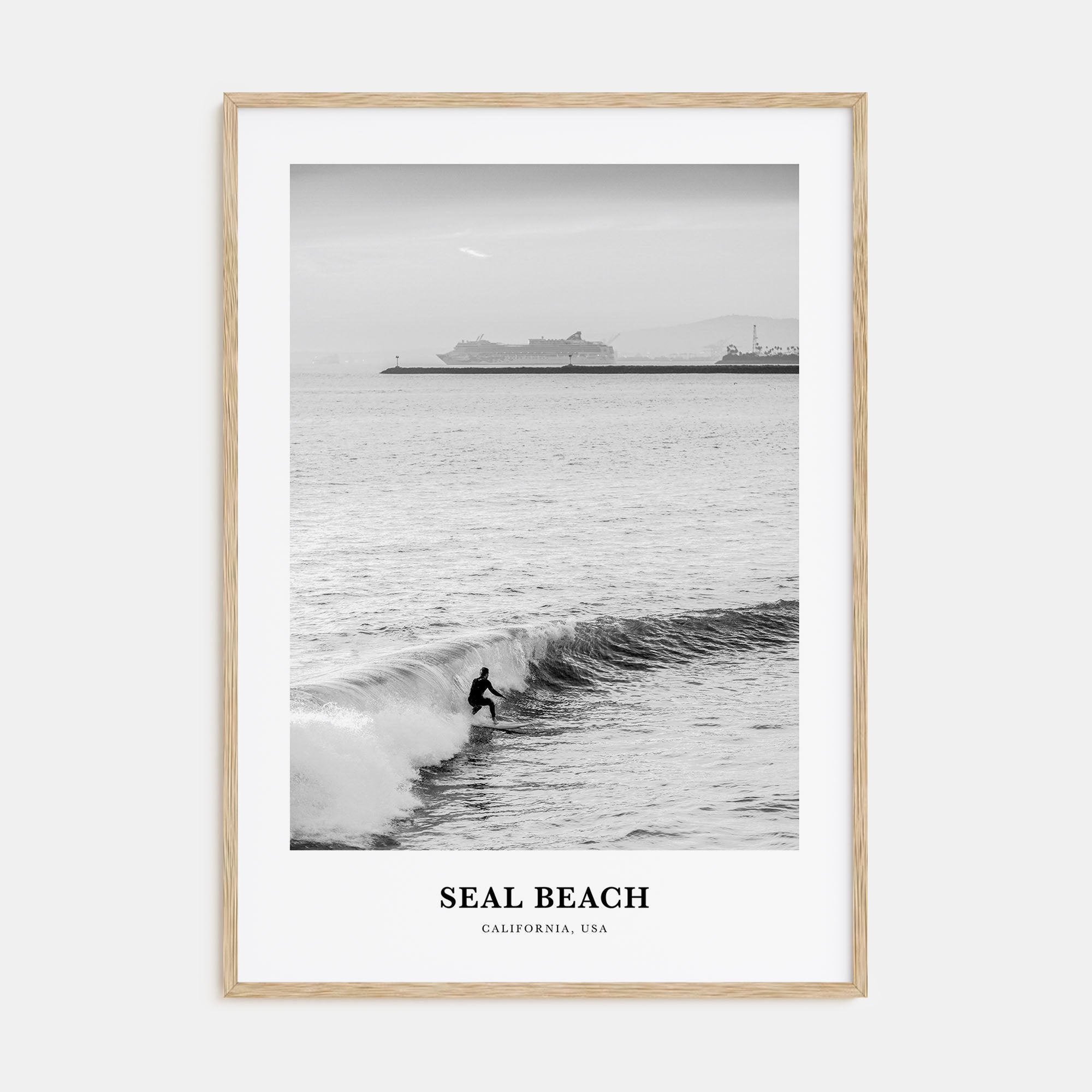 Seal Beach Portrait B&W No 2 Poster