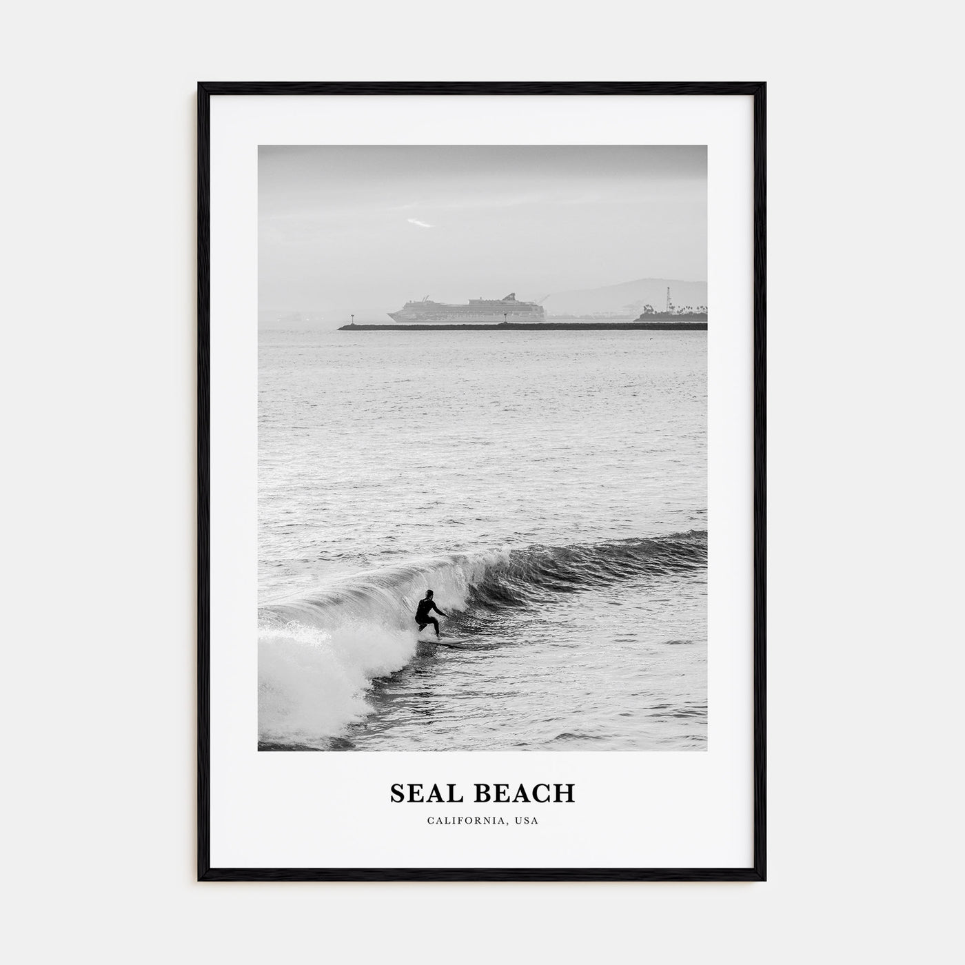 Seal Beach Portrait B&W No 2 Poster