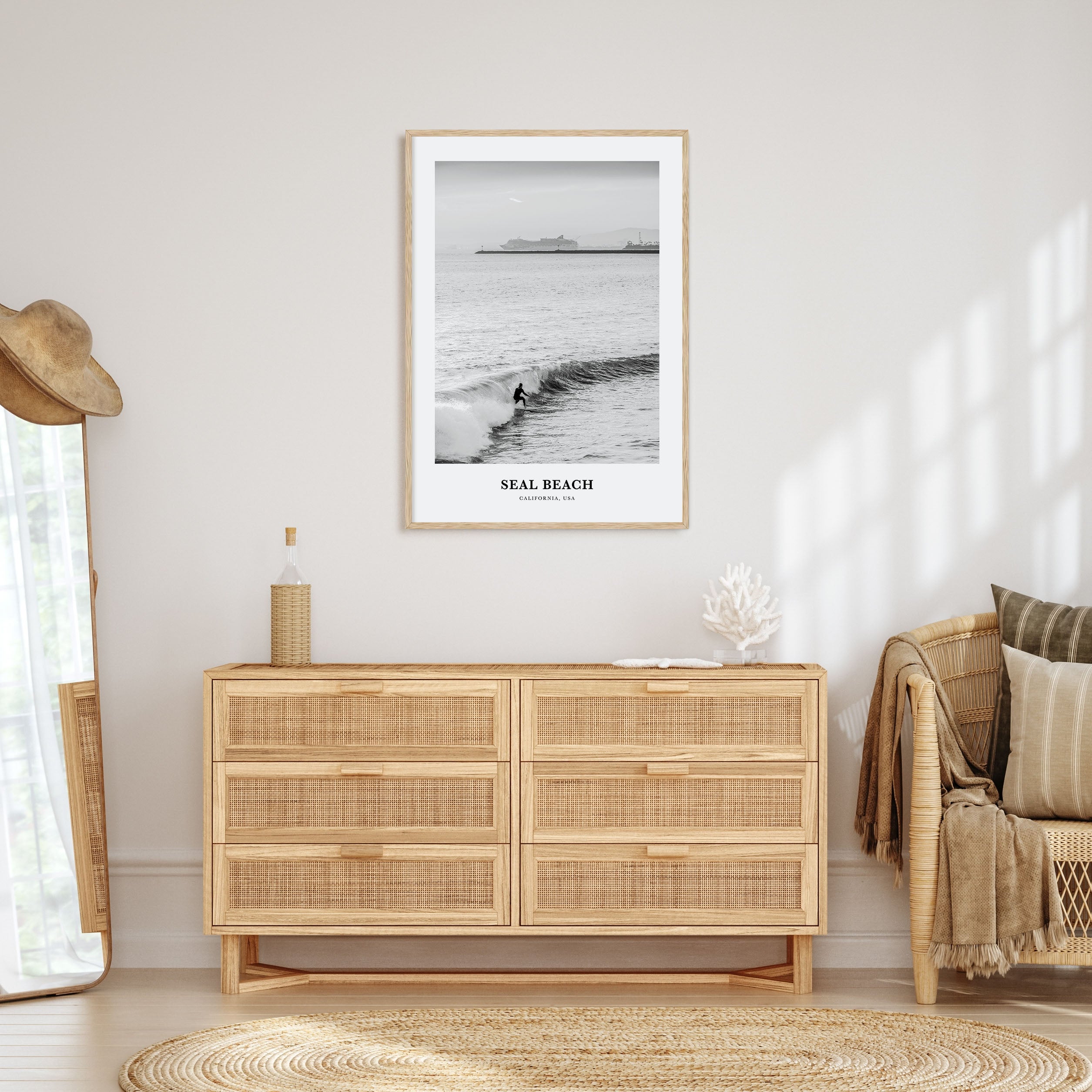 Seal Beach Portrait B&W No 2 Poster