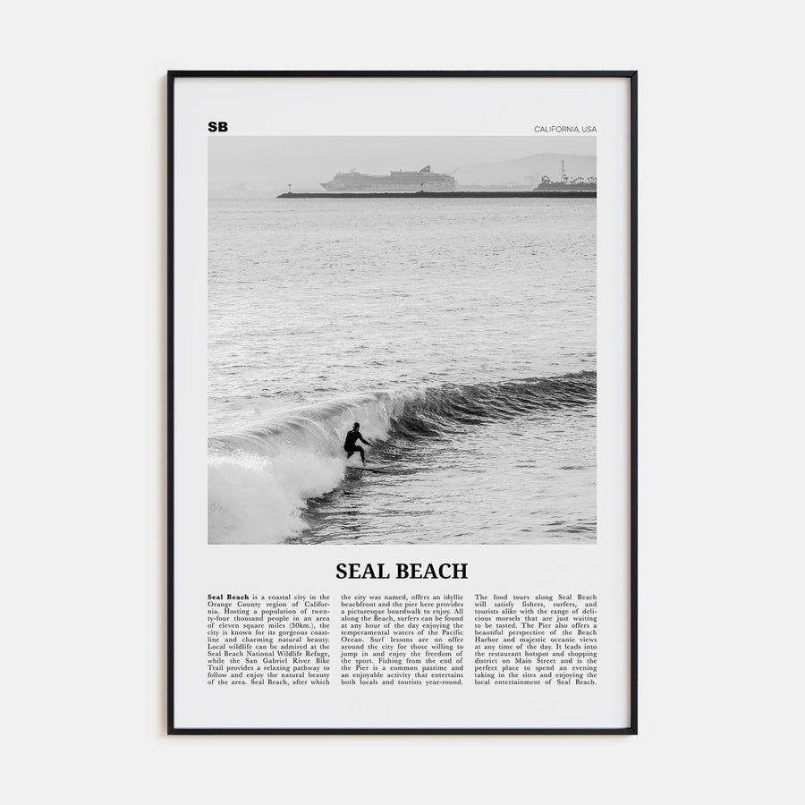 Seal Beach Travel B&W No 2 Poster