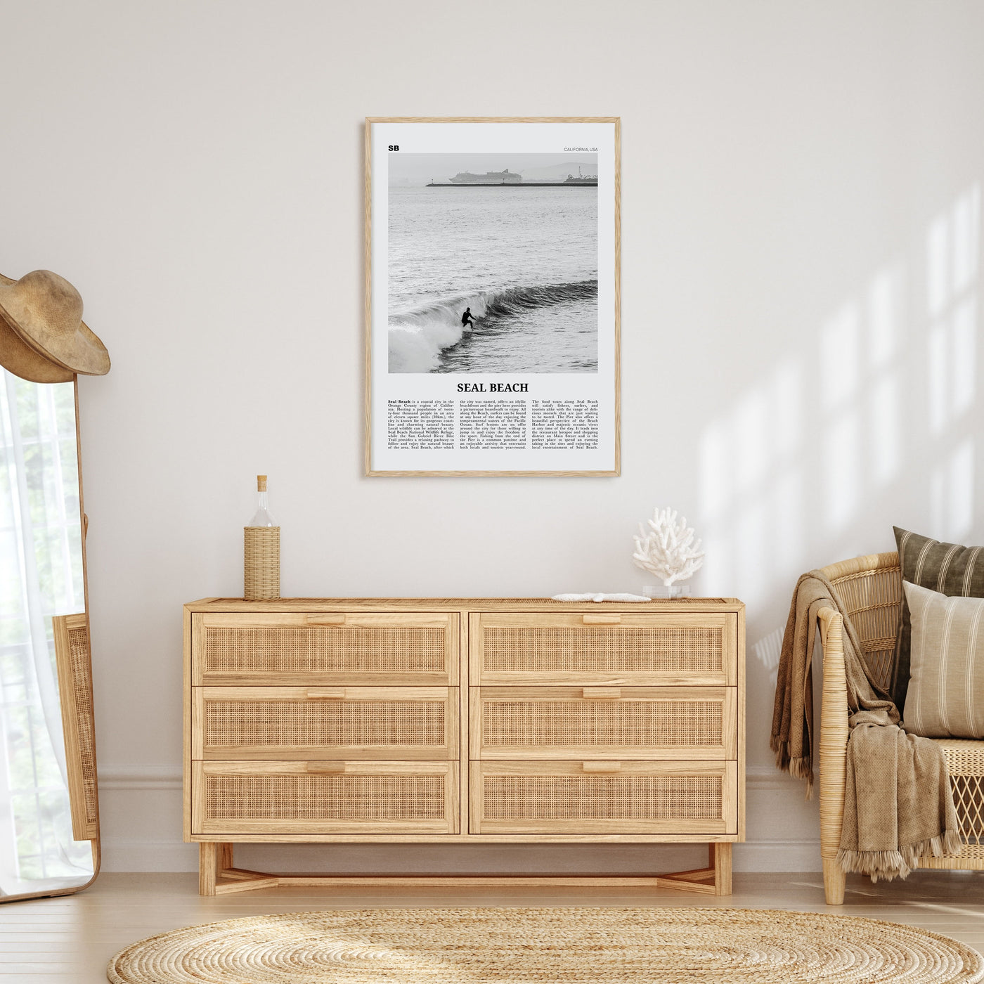 Seal Beach Travel B&W No 2 Poster