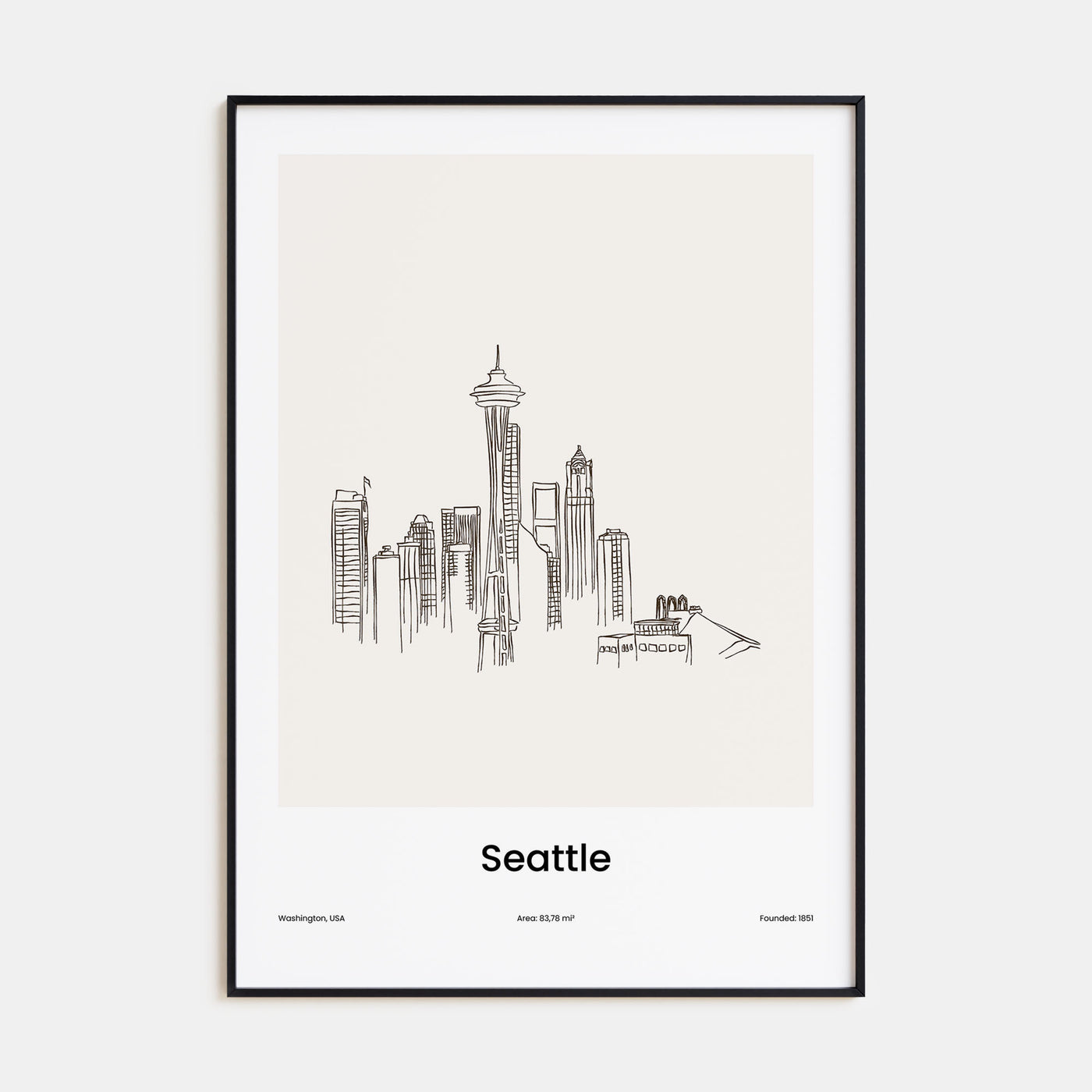 Seattle Drawn Poster
