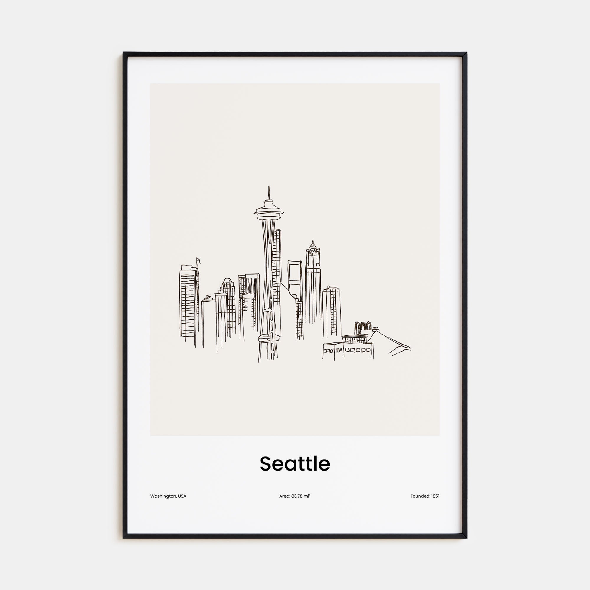 Seattle Drawn Poster