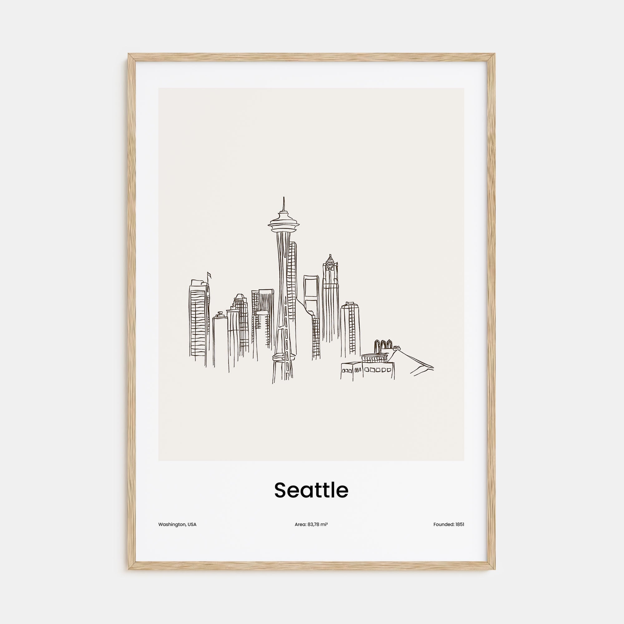 Seattle Drawn Poster