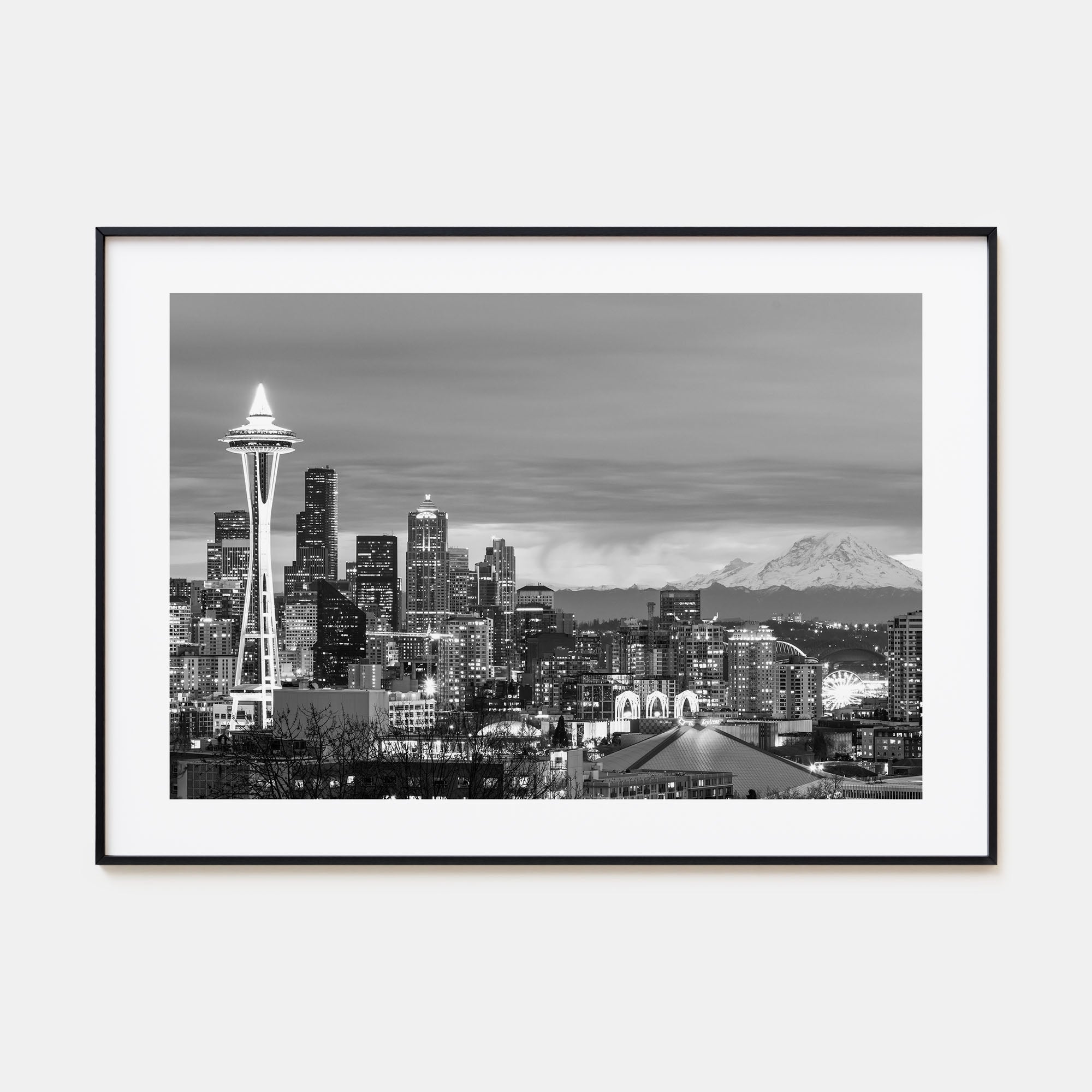 Seattle Landscape B&W Poster