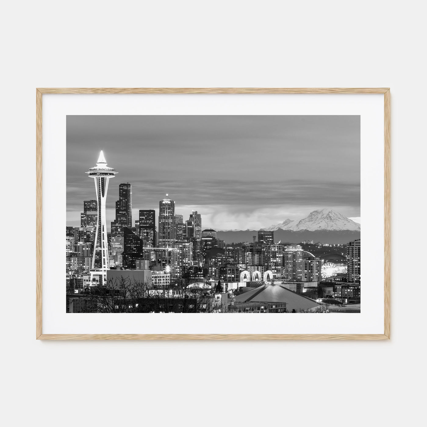 Seattle Landscape B&W Poster