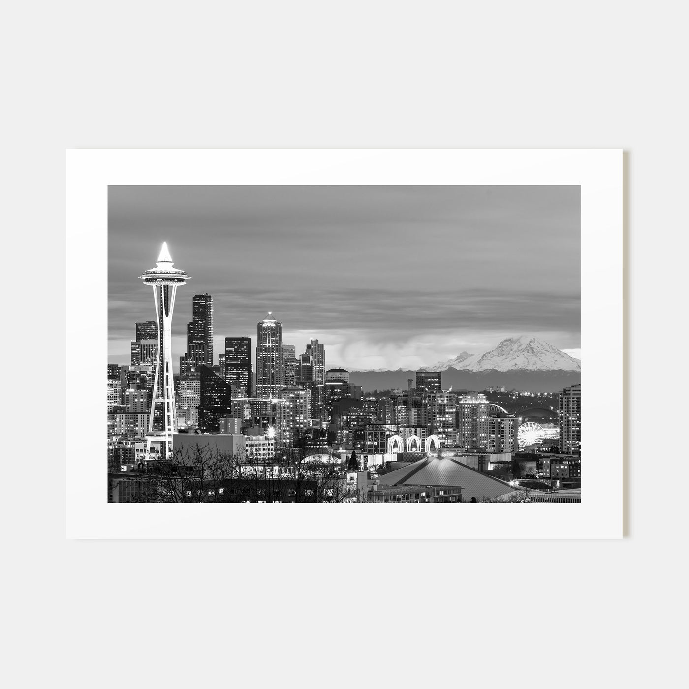 Seattle Landscape B&W Poster