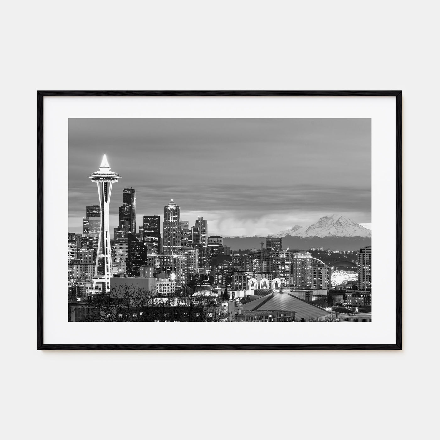 Seattle Landscape B&W Poster
