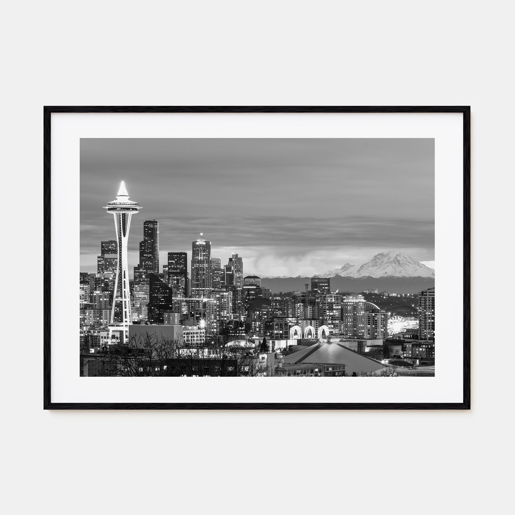 Seattle Landscape B&W Poster