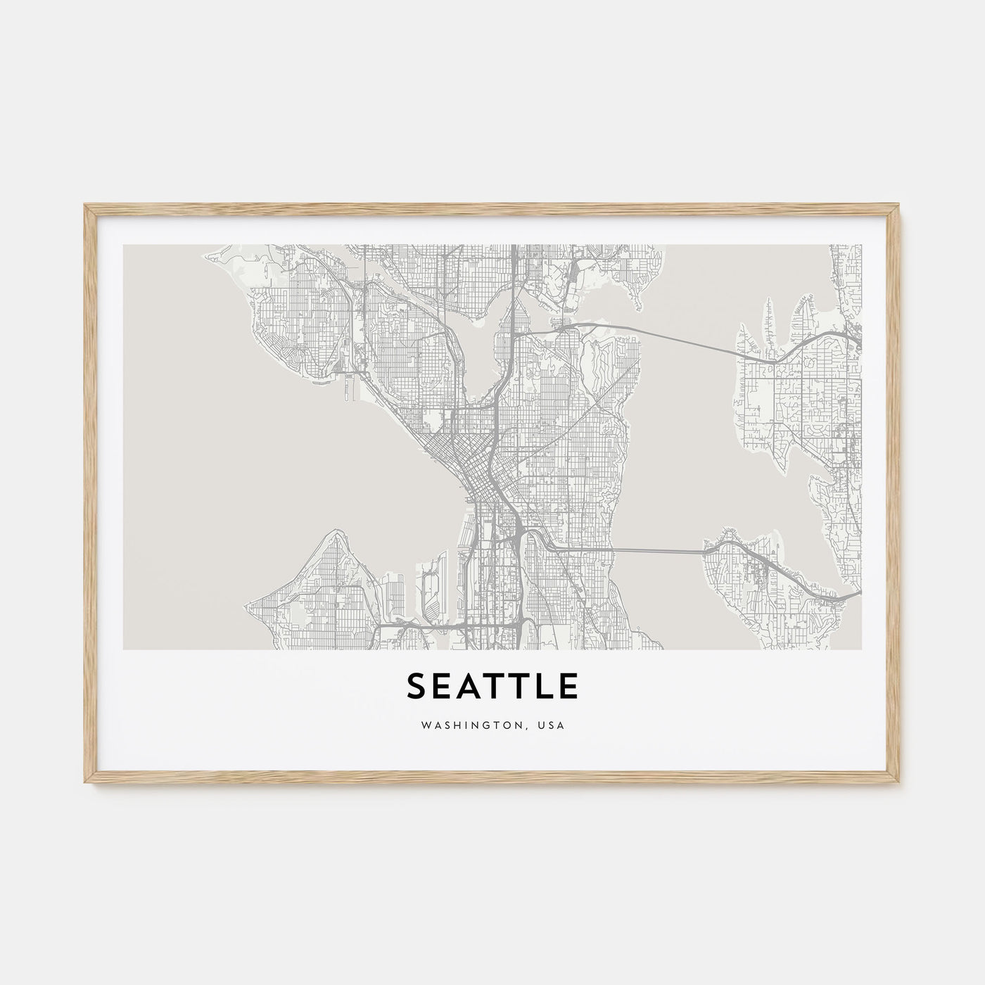 Seattle Map Landscape Poster