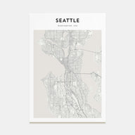 Seattle Map Portrait Poster