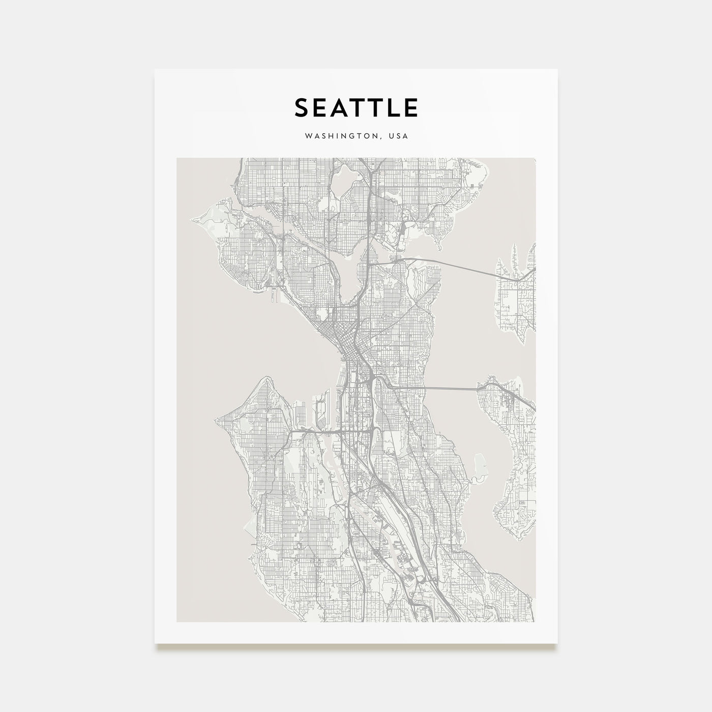Seattle Map Portrait Poster