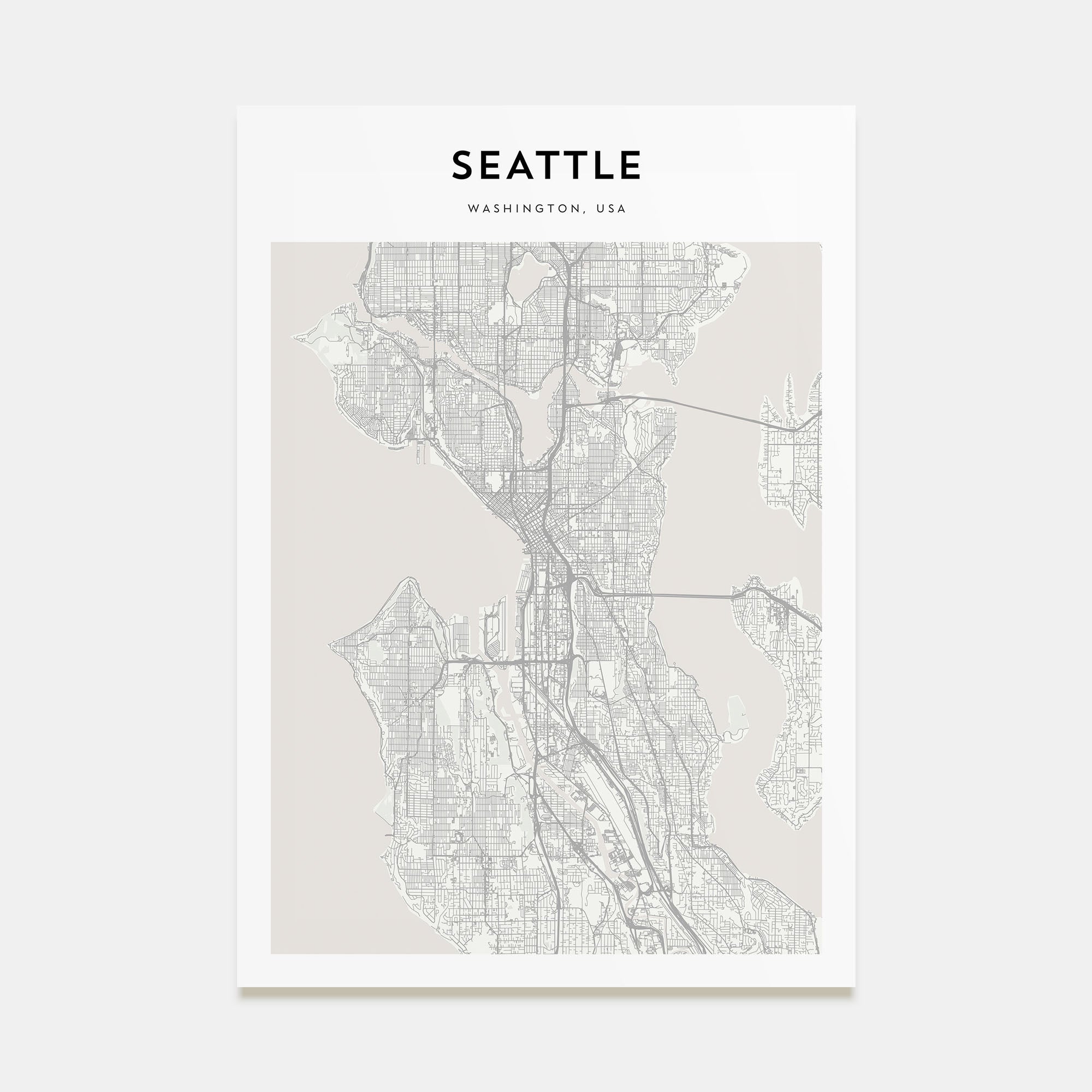 Seattle Map Portrait Poster