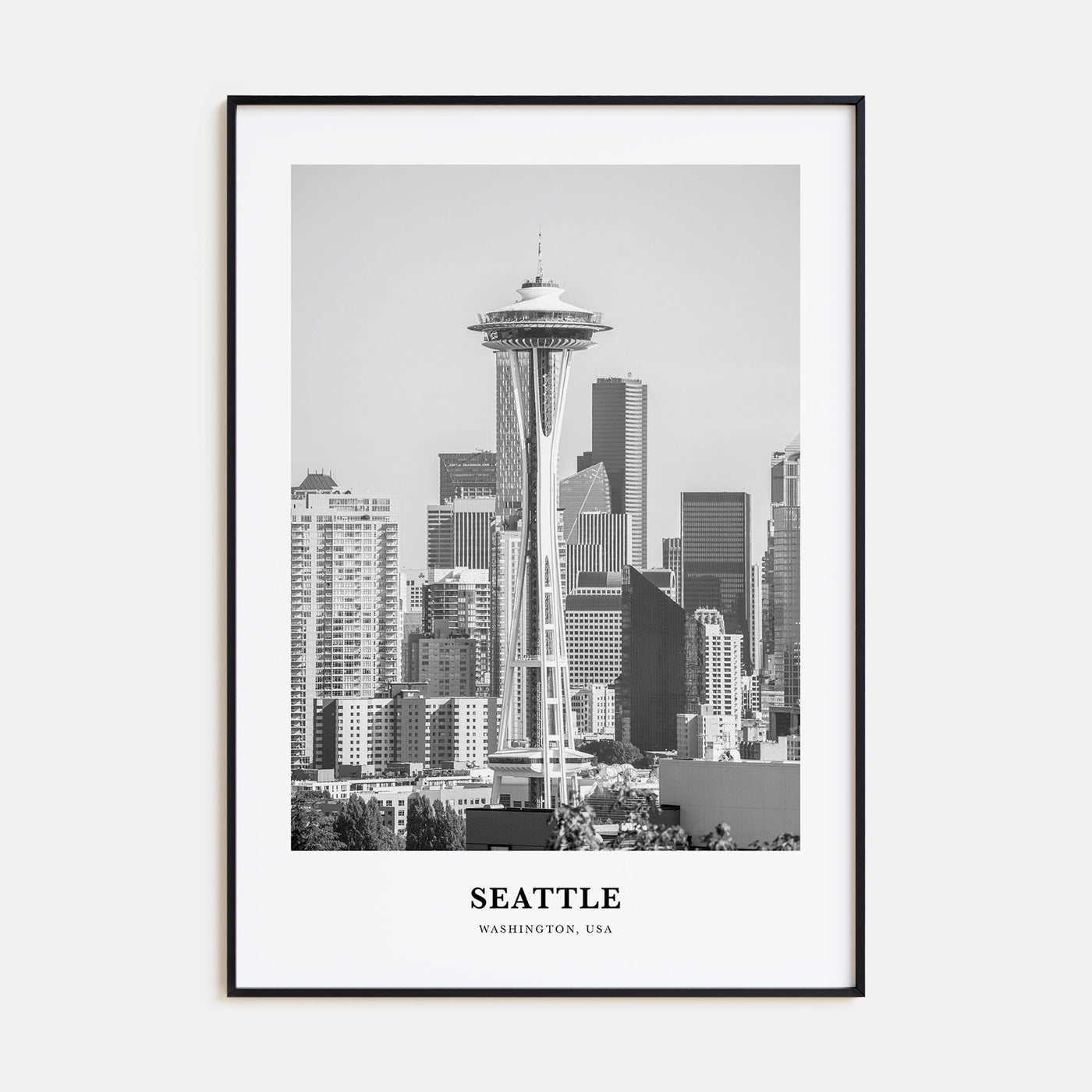 Seattle Portrait B&W No 1 Poster