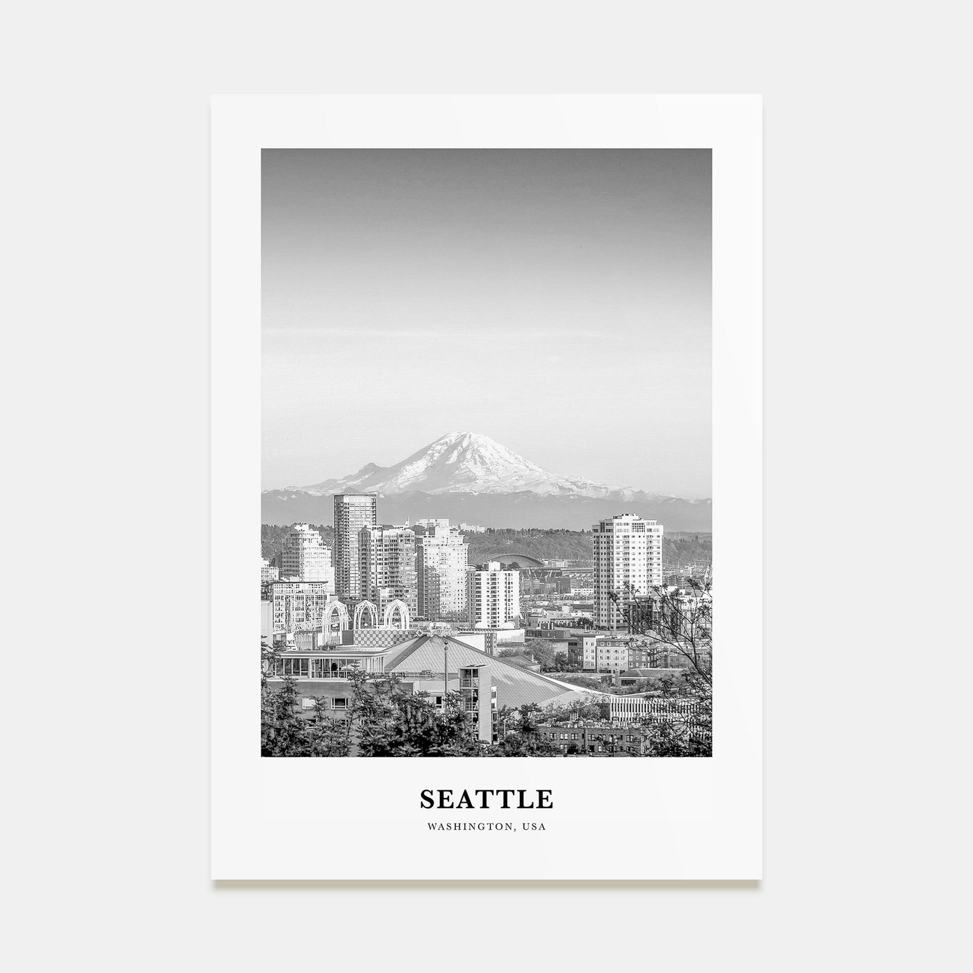 Seattle Portrait B&W No 2 Poster