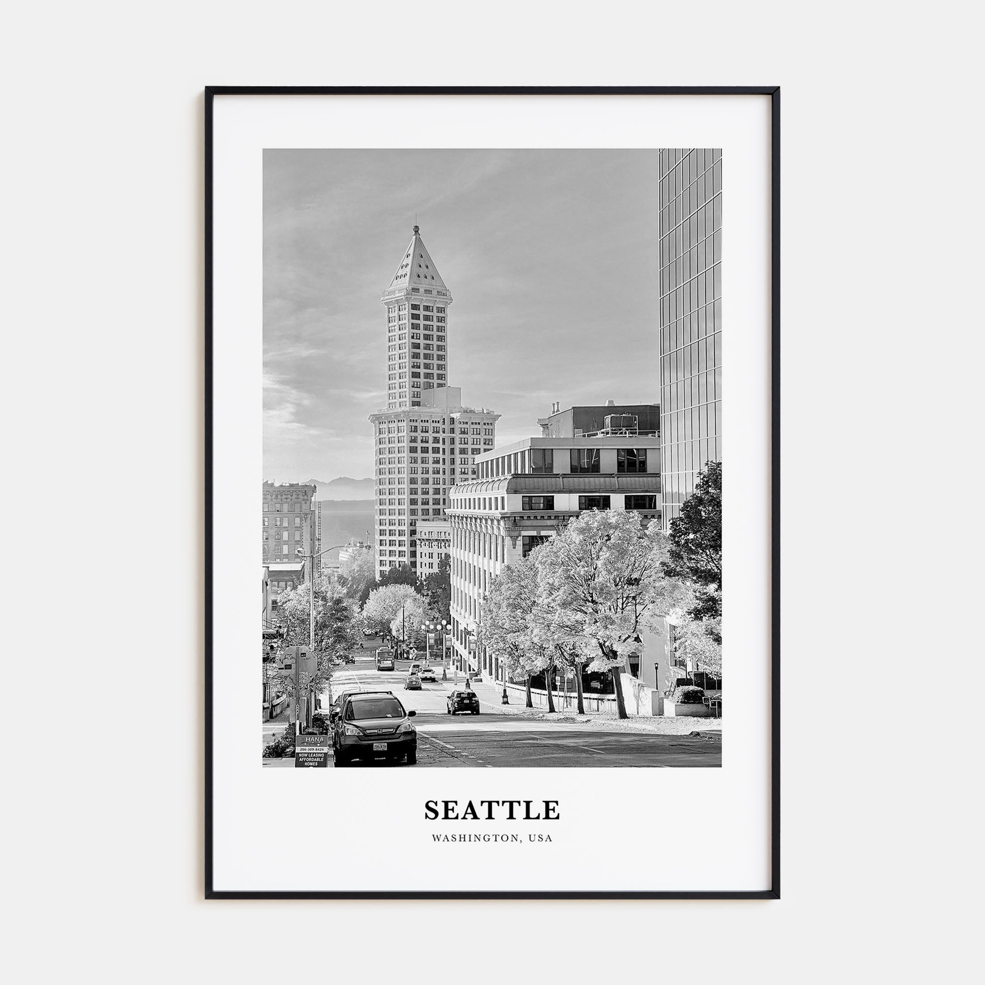Seattle Portrait B&W No 4 Poster